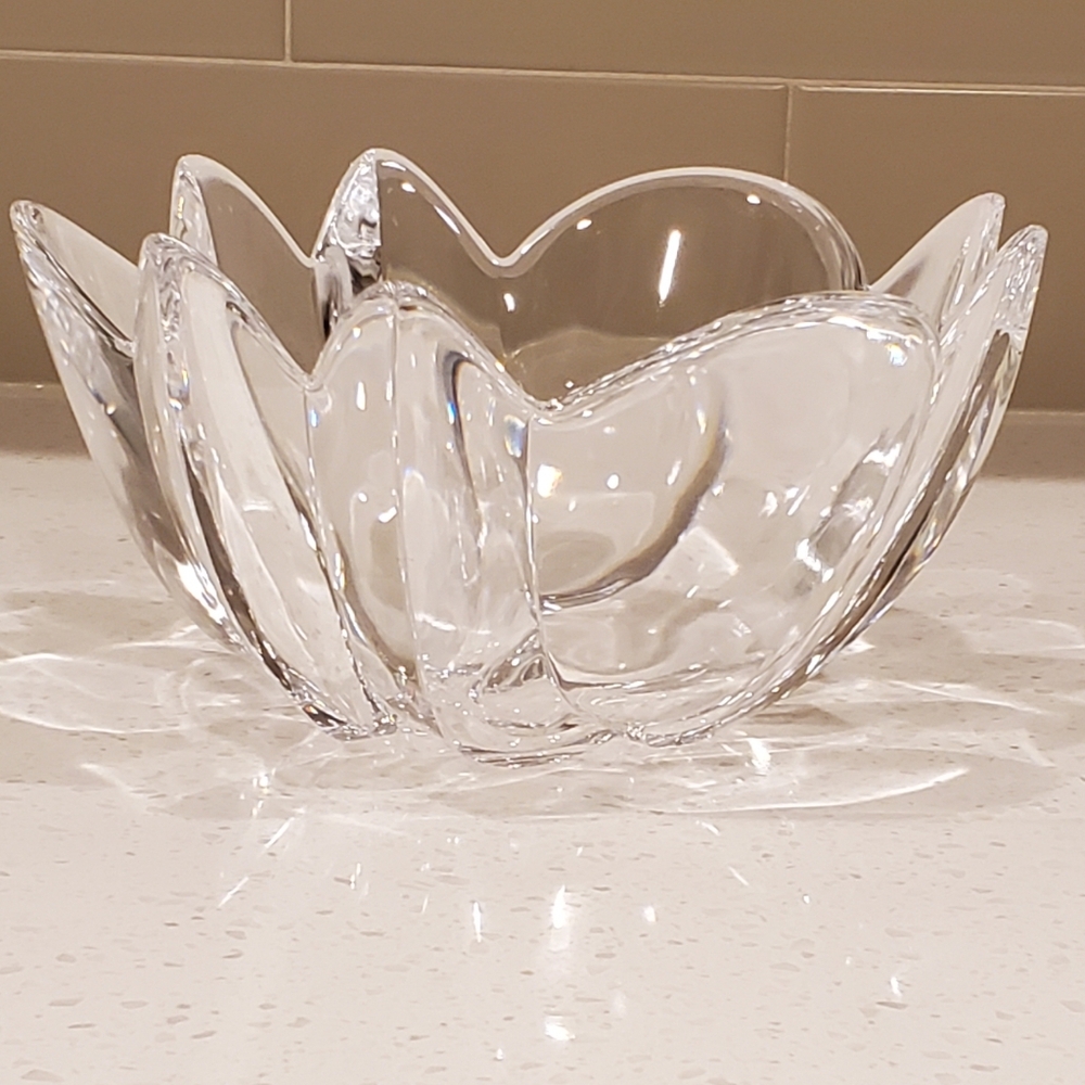 Vintage Orrefors Large Crystal Tulip Bowl, Swedish,Signed/Numbered, EUC